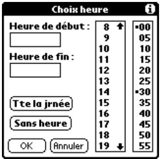 PALM m500 - Pour planifier un événement sans heures : - 1