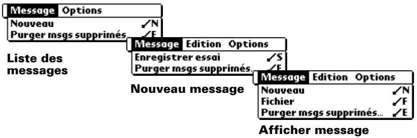 PALM m500 - Menu message - 1