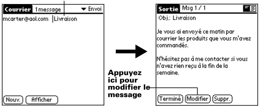 PALM m500 - Appuyez ici pour sélectionner le message - 1