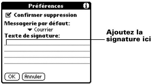 PALM m500 - Pour créer une signature : - 1