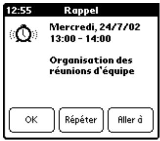 PALM m500 - Pour régler une alarme pour un événement : - 2