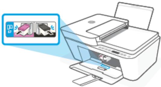 HEWLETT PACKARD DeskJet 4120 - Localisation du numéro de cartouche sur l'imprimante - 1
