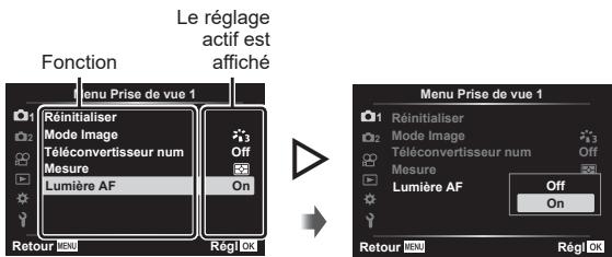 OLYMPUS E-M10 MKIV - Utilisez △▽ pour sélectionner un onglet et appuyez sur le bouton ▷. - 2