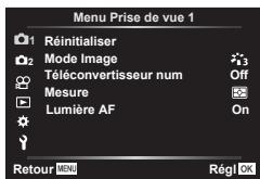 OLYMPUS E-M10 MKIV - Utilisation de Menu Prise de vue 1/Menu Prise de vue 2 - 1