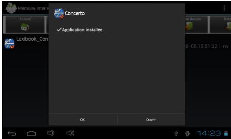 LEXIBOOK MFG110 - Comment transférer, puis installer l'application sur la tablette - 8