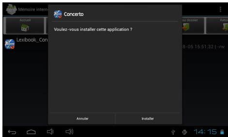 LEXIBOOK MFG110 - Comment transférer, puis installer l'application sur la tablette - 7