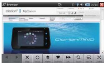 CLARION NRE1R - Affichage de l'écran browser - 1