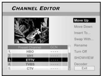 LITE-ON LVW 5045 - Déplacer la chaîne TV vers le haut ou vers le bas - 1