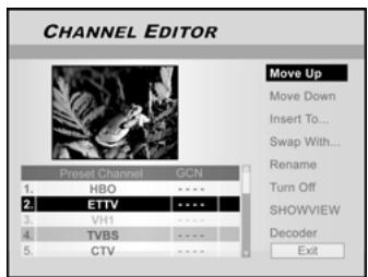 LITE-ON LVW 5045 - Déplacer la chaîne TV vers le haut ou vers le bas - 2