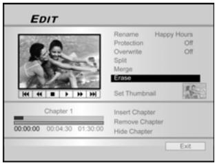 LITE-ON LVW 5045 - Effacer un titre (Disque dur et DVD seulement) - 1