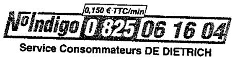 DE DIETRICH CM 240-E - Relations Consommateurs - 1