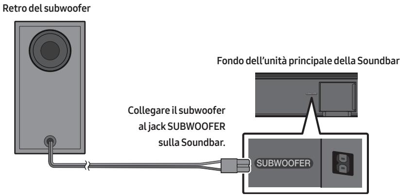 SAMSUNG HW-T550 - Collegamento del subwoofer alla Soundbar - 1