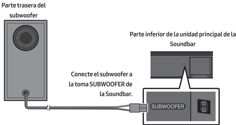 SAMSUNG HW-T550 - Conexión del subwoofer a la Soundbar - 1