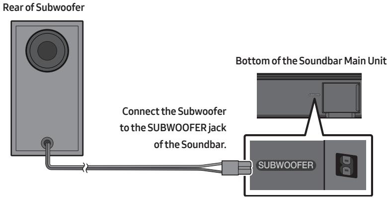 SAMSUNG HW-T550 - Connecting the Subwoofer to the Soundbar - 1