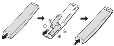 SAMSUNG HW-T550 - Có como colocar las pilas antes de utiliser el mando a distancia (Pilas AA X 2) - 1