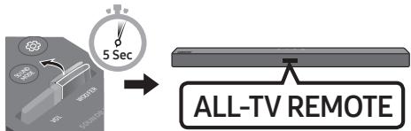 SAMSUNG HW-T550 - Ajuste do volume do Soundbar com o controlo remoto de um televisor - 3