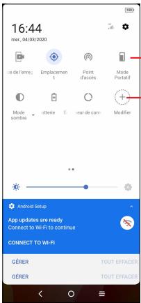 TCL GSMVENDUSEUL10LITEWHITE64GO - Volet de réglages rapides - 1