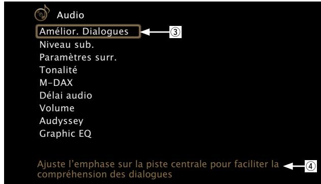 MARANTZ AV8801 - [Exemple 1] Écran de sélection du menu (menu supérieur) - 4