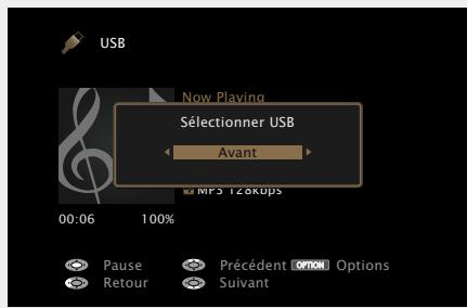 MARANTZ AV8801 - Configuration du port USB à utiliser ( Sélectionner USB) - 3