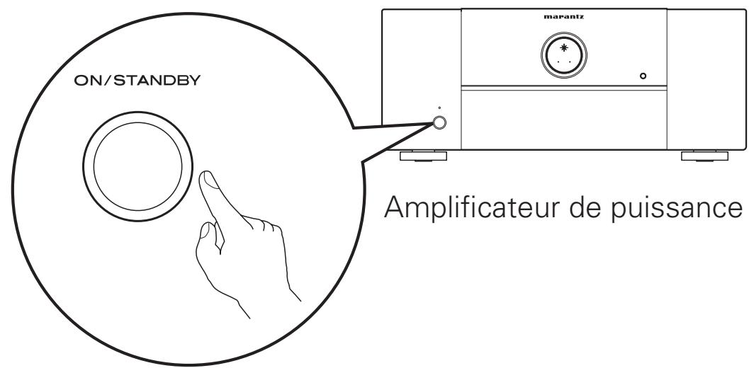 MARANTZ AV8801 - Mettez sous tension l'amplificateur de puissance. - 2
