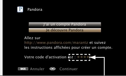 MARANTZ AV8801 - Utilisez < pour selectionner "Pandora", puis appuyez sur ENTER. - 4