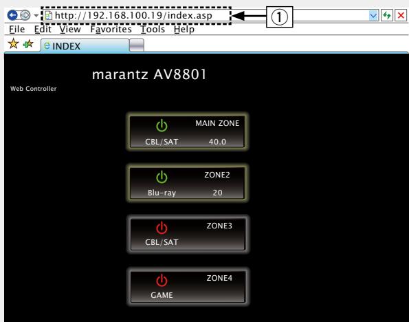 MARANTZ AV8801 - Entrez l'adresse IP de cet apparéil dans la ligne d'adresse de votre navigateur. - 1