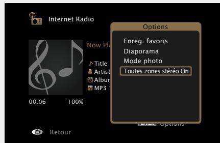 MARANTZ AV8801 - Utilisation de la fonction Toutes zones stéreo (Toutes zones stéreo On) - 2