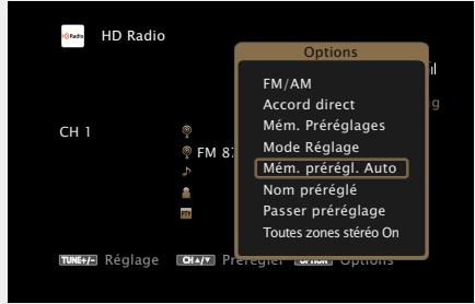 MARANTZ AV8801 - □ Syntonisation et préréglage automatique des stations radio (Mém. prérégl. Auto) - 1