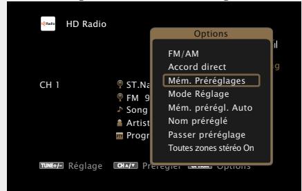 MARANTZ AV8801 - □ Préroglage de la station radio actuelle (Mém. Prérogages) - 1