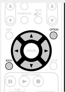 MARANTZ AV8801 - Options de menu sur l'écran de lecture. - 2