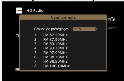 MARANTZ AV8801 - Saisie d'un nom pour la station émettrice préréglée (Nom préréglé) - 4