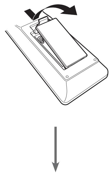 MARANTZ AV8801 - Insertion des piles dans la télékommande - 1