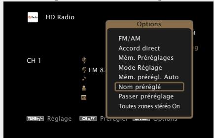 MARANTZ AV8801 - Saisie d'un nom pour la station émettrice préréglée (Nom préréglé) - 1