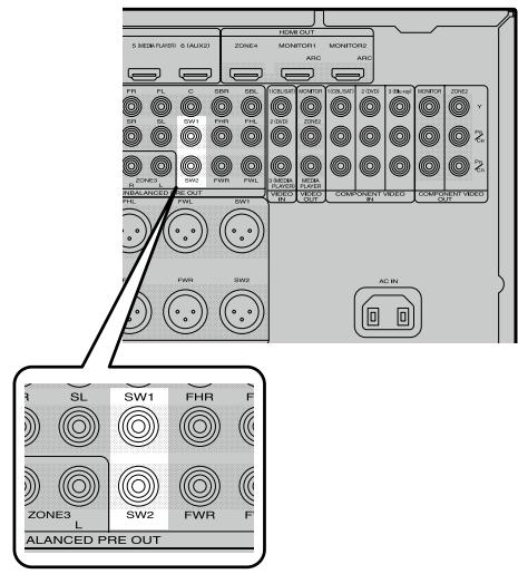 MARANTZ AV8801 - Pour le branchement de deux subwoofoers - 1