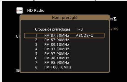 MARANTZ AV8801 - Saisie d'un nom pour la station émettrice préréglée (Nom préréglé) - 6