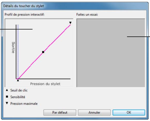 WACOM CINTIQ 13 PEN TOUCH - PARAMÈTRES AVANCÉS LIÉS À LA PRESSION DE LA POINTE ET DE LA GOMME - 1