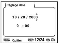 PENTAX Optios - Réglage de la date et de l'heure - 3