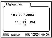 PENTAX Optios - Réglage de la date et de l'heure - 5