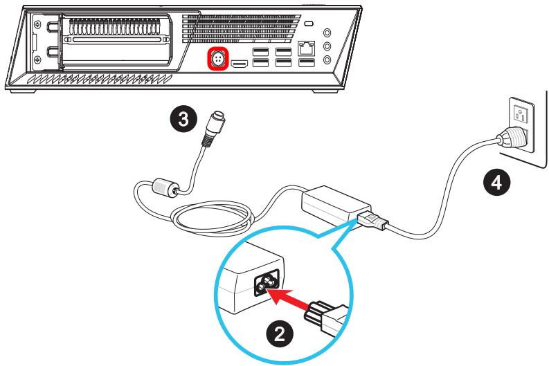 MSI TRIDENT310SI-O88FR - Branchement du câble d'alimentation - 1