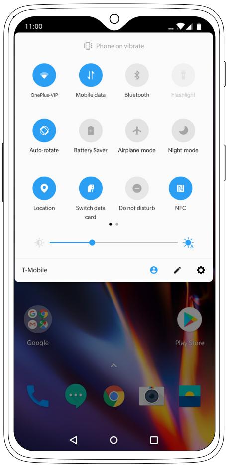 ONEPLUS 6T - Menu de notifications - 2