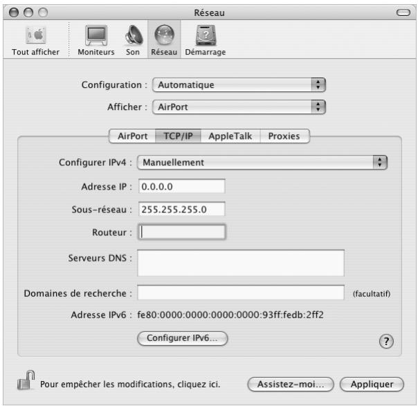 APPLE eMac - Pour configurer les préférences Réseau pour une connexion AirPort Extreme : - 2
