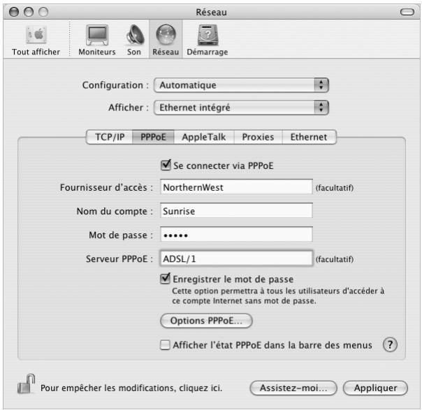 APPLE eMac - Pour configurer une connexion PPPoE : - 1