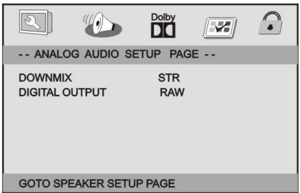 PROLINE DVDP271WxX - • Page Analog Audio Setup - 1