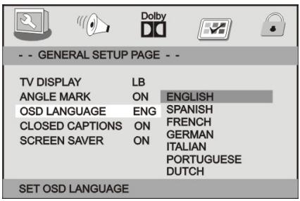 PROLINE DVDP271WxX - - Option OSD LANGUAGE - 1