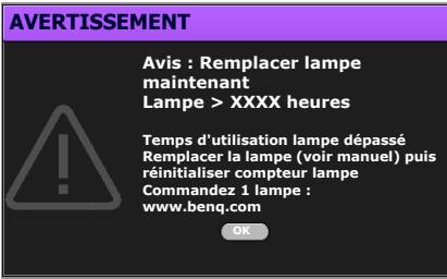 BENQ W1070+W - Quand remplacer la lampe - 4