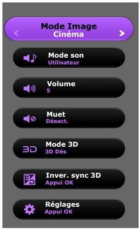 BENQ W1070+W - À propos des menus OSD - 3
