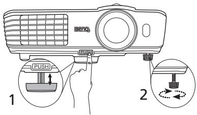 BENQ W1070+W - Ajustement de l'angle de projection - 1