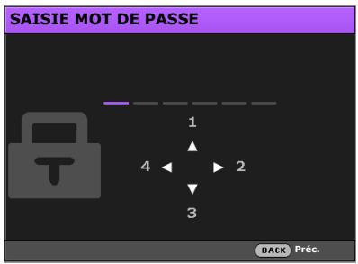 BENQ W1070+W - Définition d'un mot de passe - 1