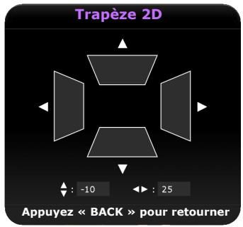 BENQ W1070+W - Correction trapézoïdale - 1