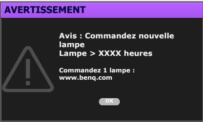 BENQ W1070+W - Quand remplacer la lampe - 2